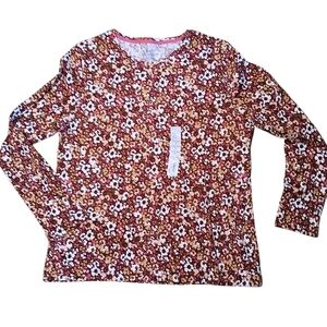 Croft & Bbarrow Women's Size Large Floral Long Sleeve 100% Cotton Shirt